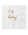 Baby Shower Gold Foil Cocktail Napkins, Set of 25