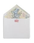 Crab Letterpress Cards with Chesapeake Bay Nautical Chart Envelope Liners, Set of 6