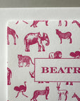 Safari Letterpress Stationery, Set of 50