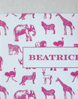 Safari Letterpress Stationery Close Up in Pink