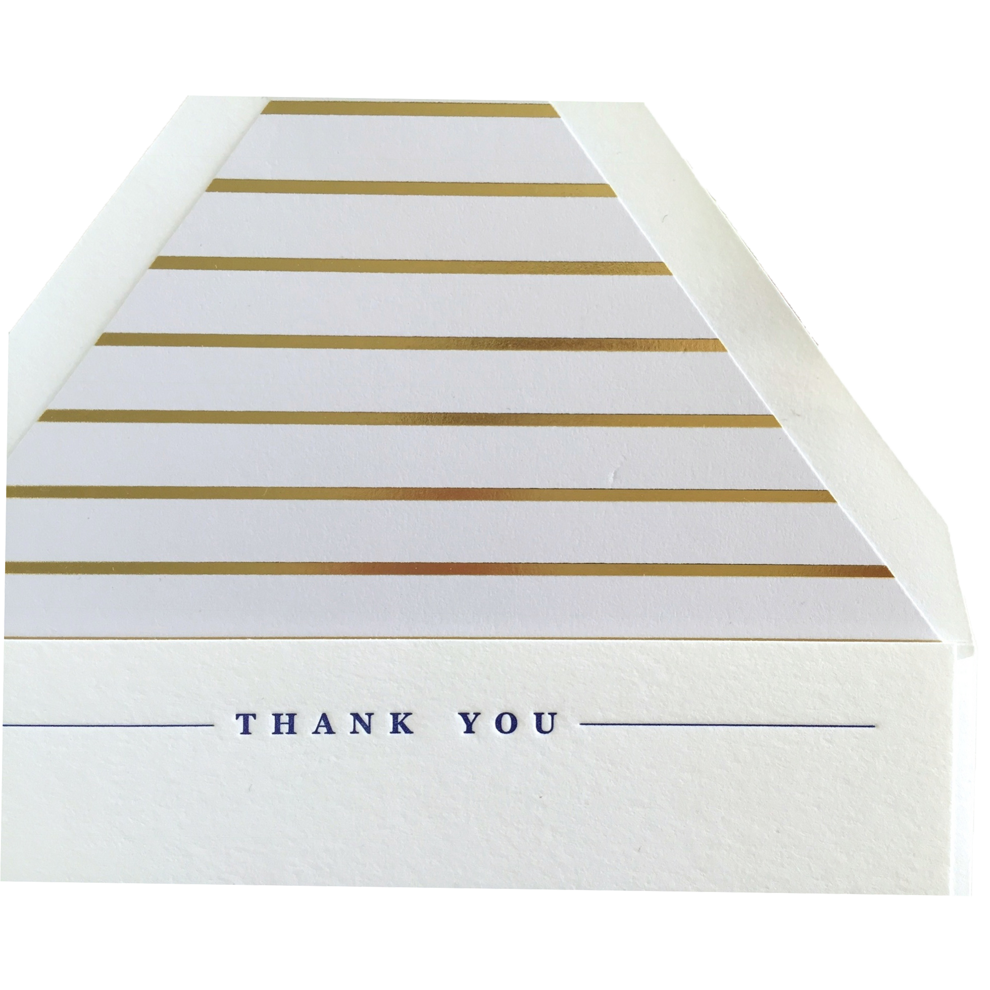 Navy &amp; Gold Letterpress Thank You Cards, Set of 6