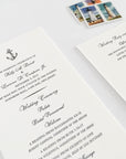Nautical 'Anchors Aweigh' Letterpress Wedding Program Sample