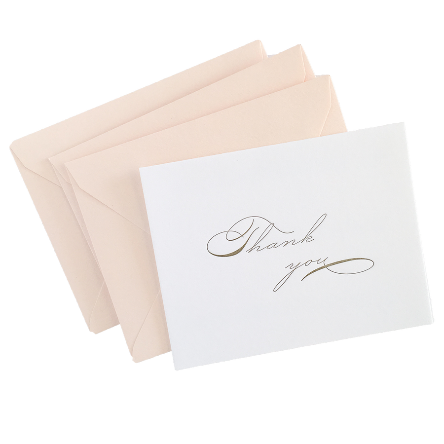 Antique gold Thank You Notes, Set of 6
