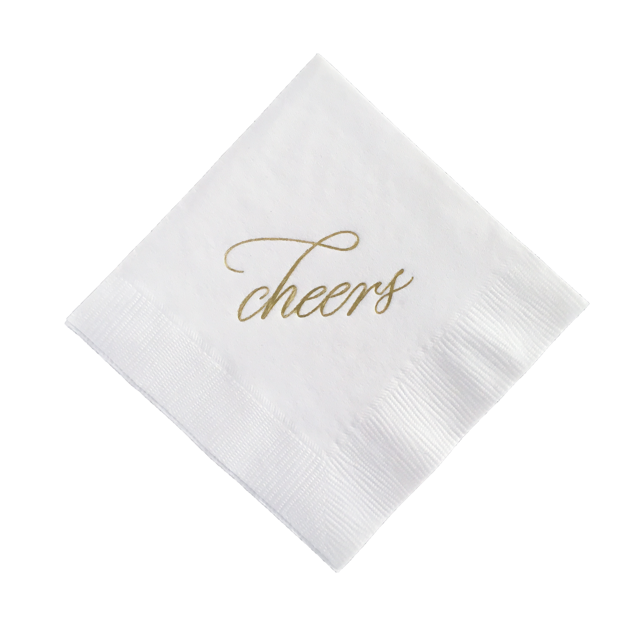 Cheers Gold Foil Cocktail Napkins, Set of 25